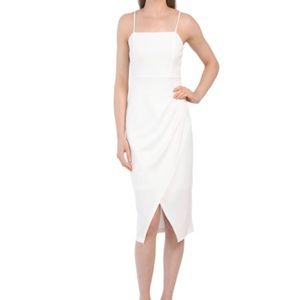 Laundry White Faux Wrap Dress